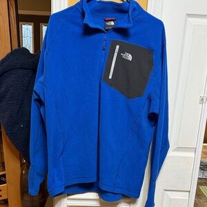 The North Face Royal Blue Fleece with Black Pocket